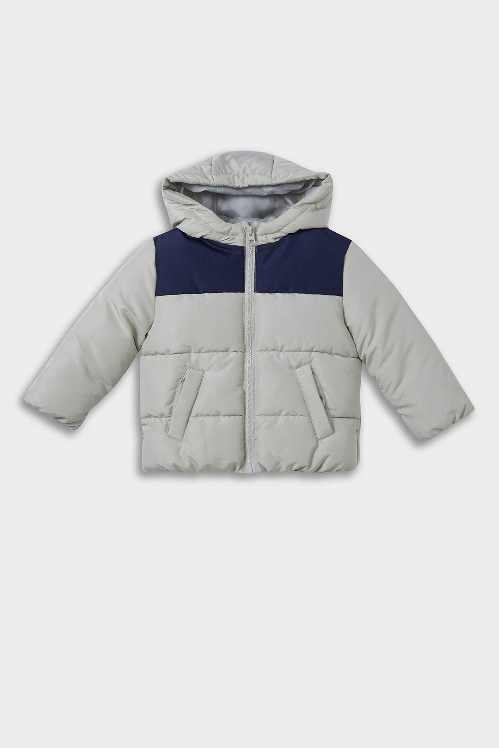 Baby Boy Waterproof Hooded Zippered Puffer Coat