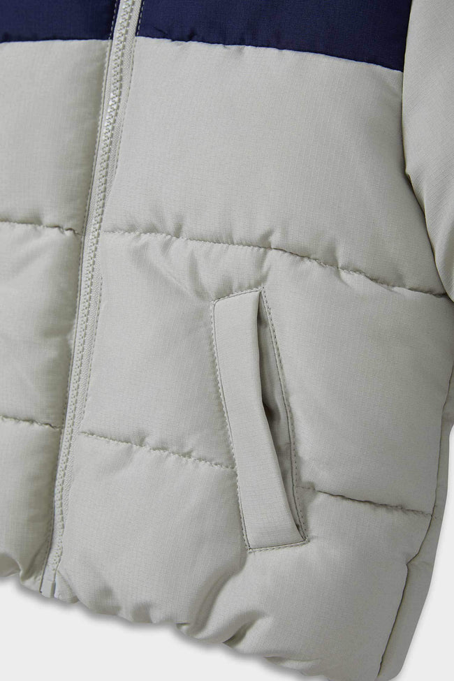 Baby Boy Waterproof Hooded Zippered Puffer Coat Main Image