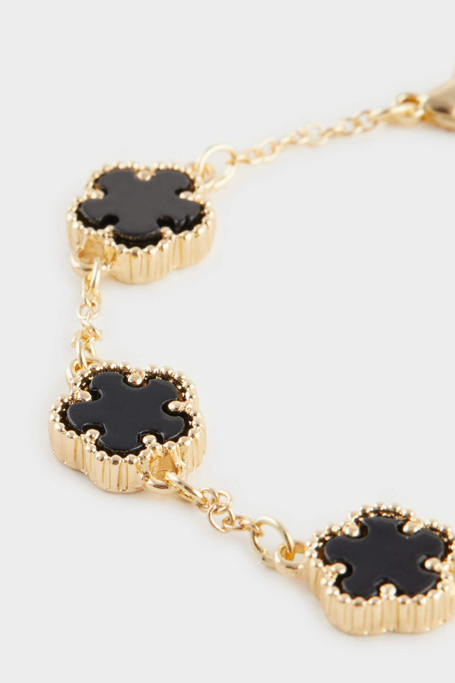 Women Floral Gold Bracelet Main Image