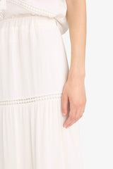 A-Line Normal Waist Lined Crinkle Viscose Maxi Skirt