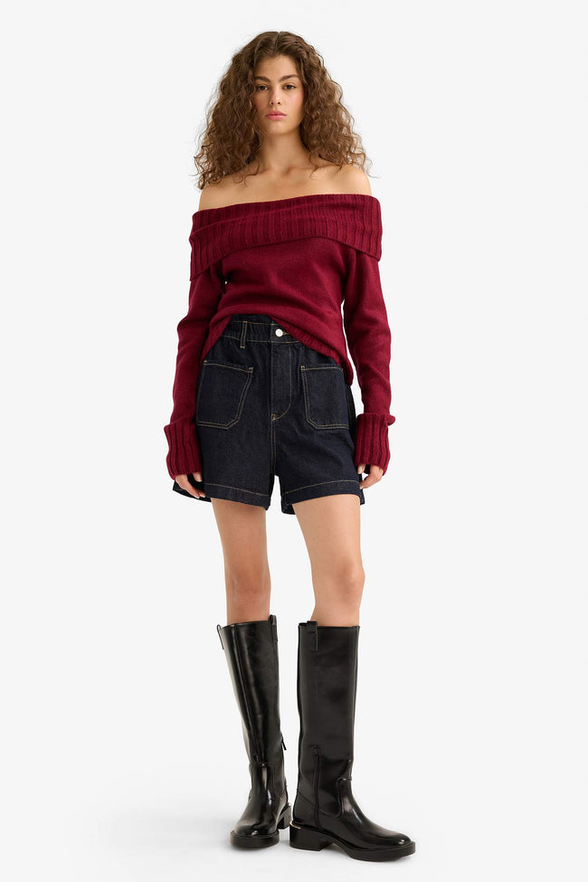 Slim Fit Slim Cut Open Shoulder Knitwear Sweater Main Image