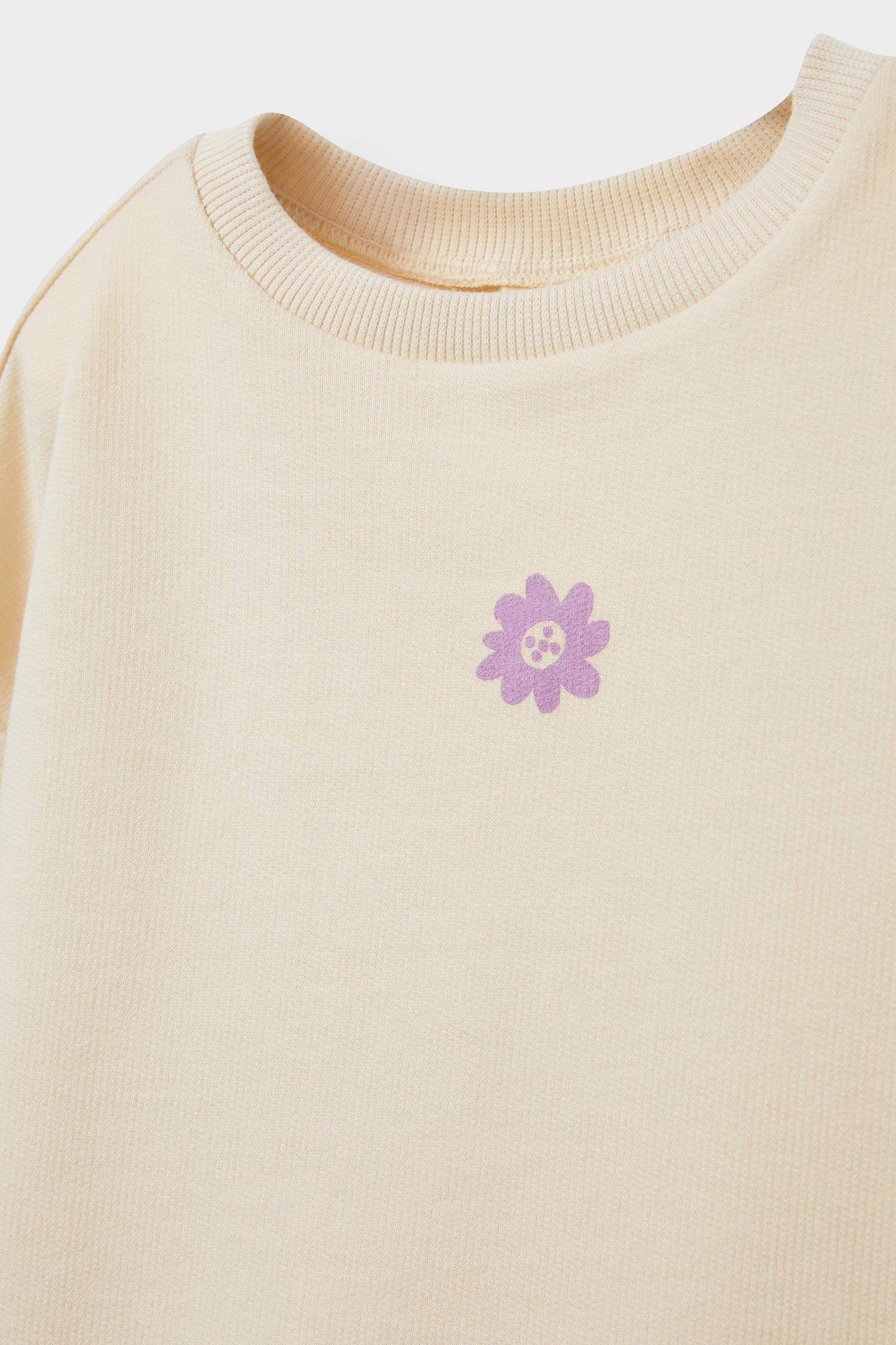 Baby Girl Crew Neck Floral Sweatshirt