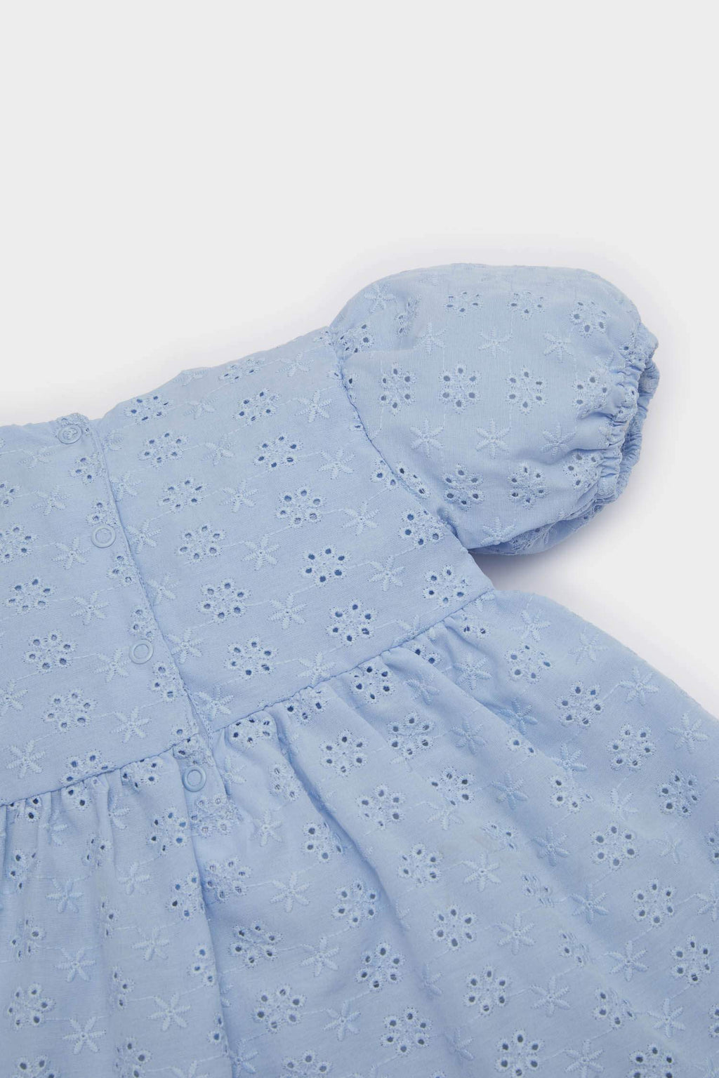 Baby Girl Floral Short Sleeve Brode Dress Panties 2 Piece Set