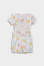 Baby Girl 2-Piece Set Floral Combed Cotton Short Sleeve T-Shirt Overalls
