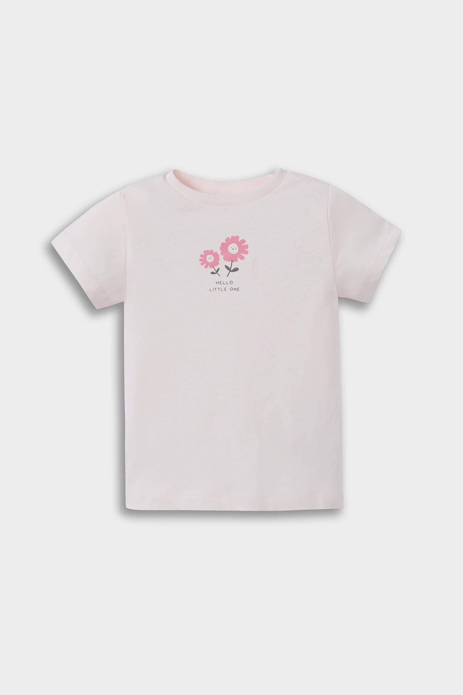 Baby Girl 2-Piece Set Floral Combed Cotton Short Sleeve T-Shirt Overalls