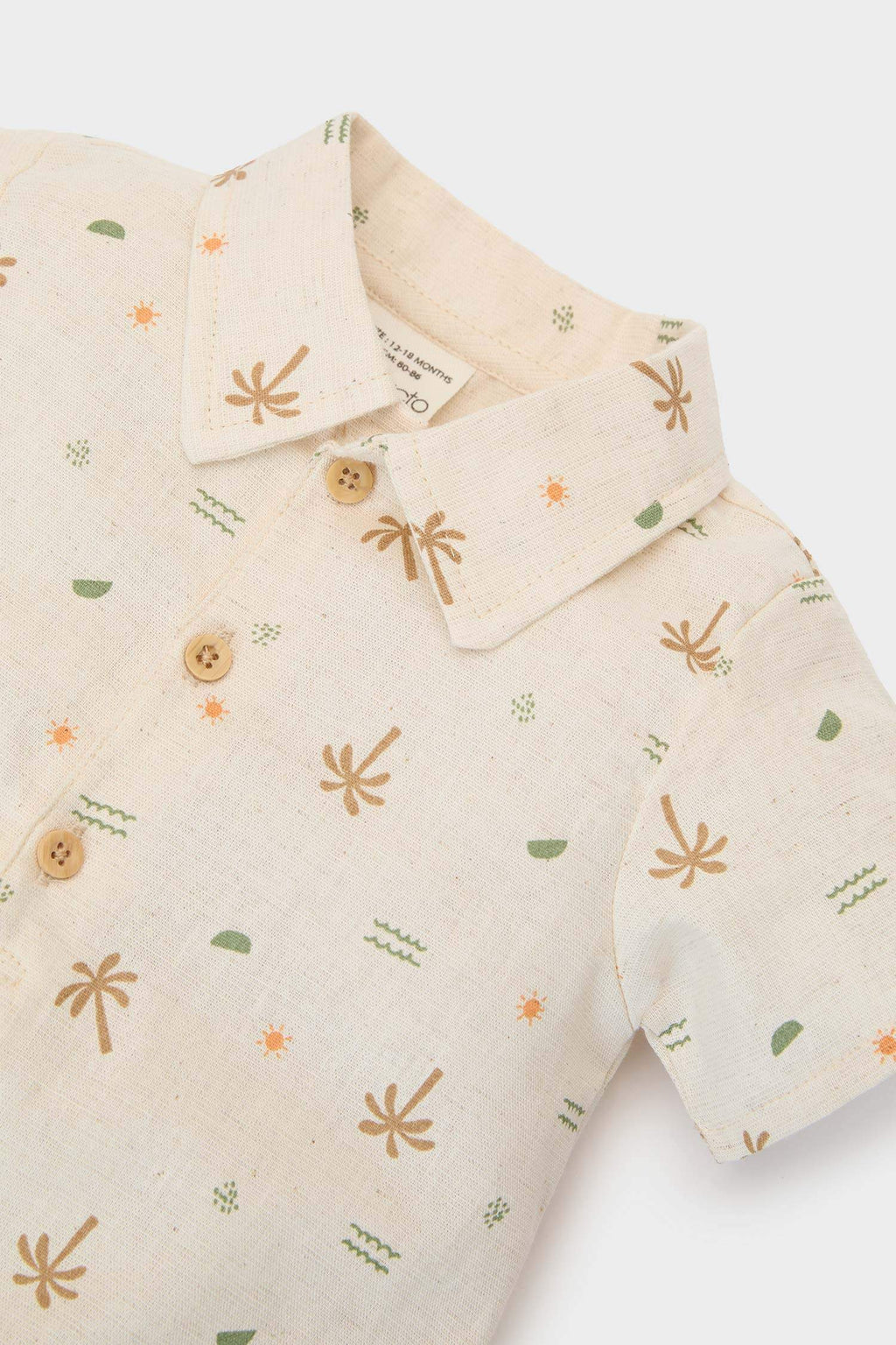 Baby Boy Palm Patterned Linen 2 Piece Set