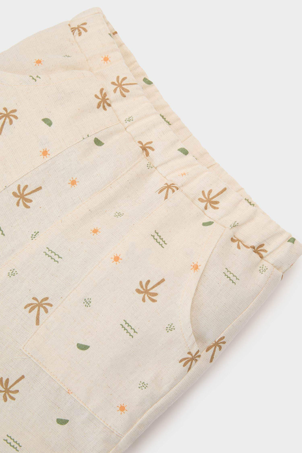 Baby Boy Palm Patterned Linen 2 Piece Set