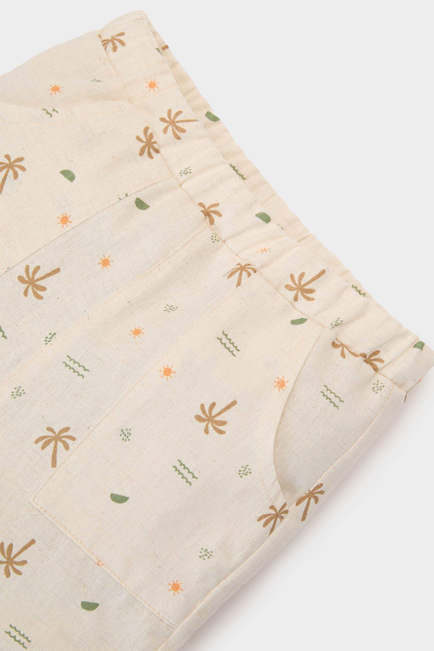 Baby Boy Palm Patterned Linen 2 Piece Set