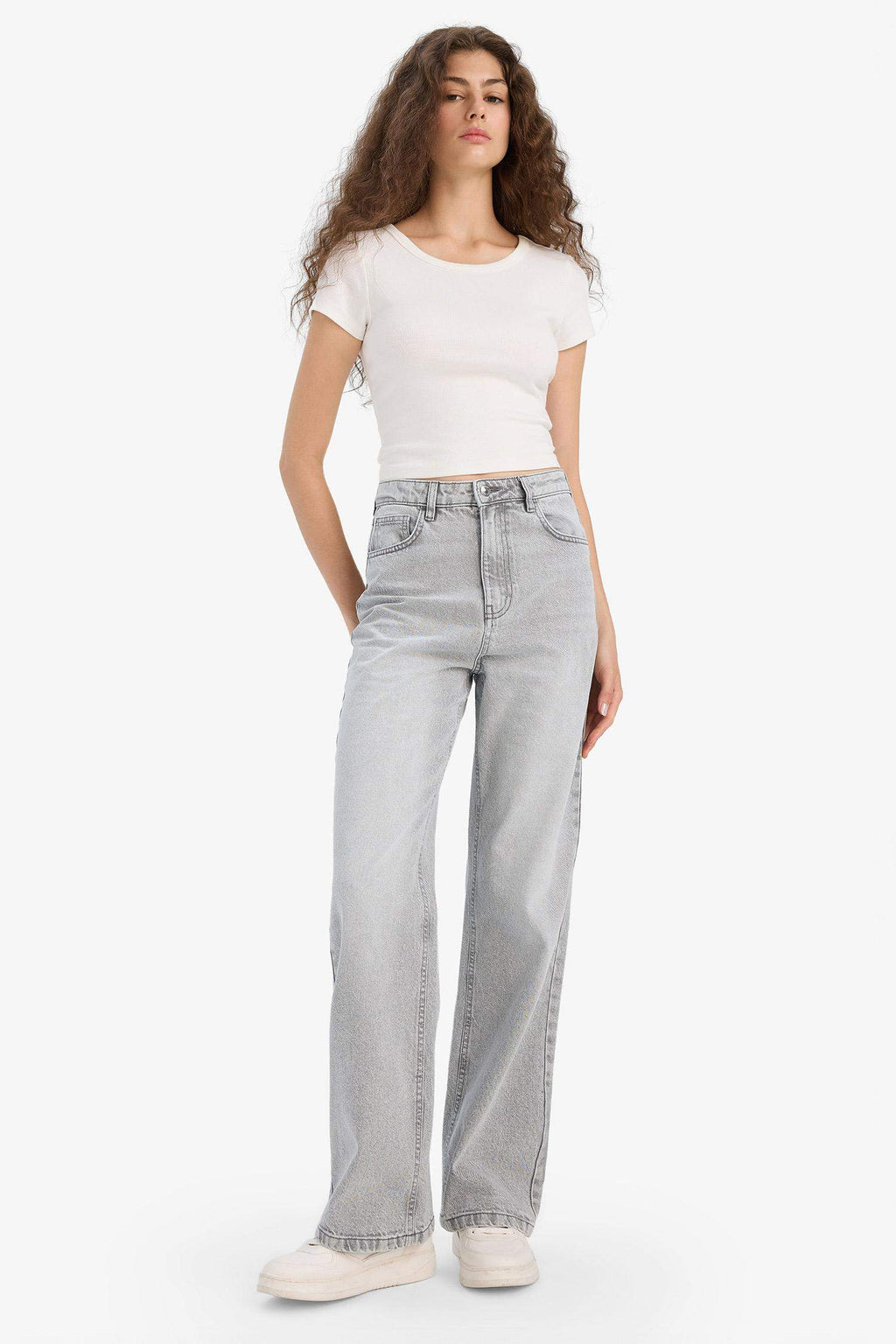 90's Wide Leg High Waist Straight Leg Jeans