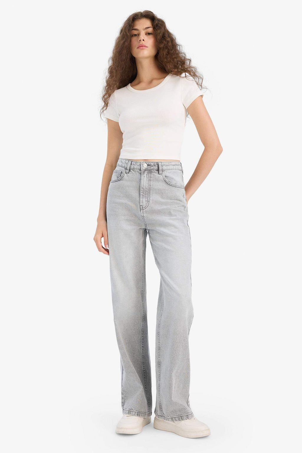 90's Wide Leg High Waist Straight Leg Jeans