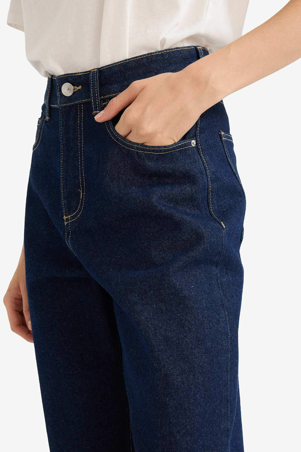 Relax Fit High Waist Straight Leg Jeans