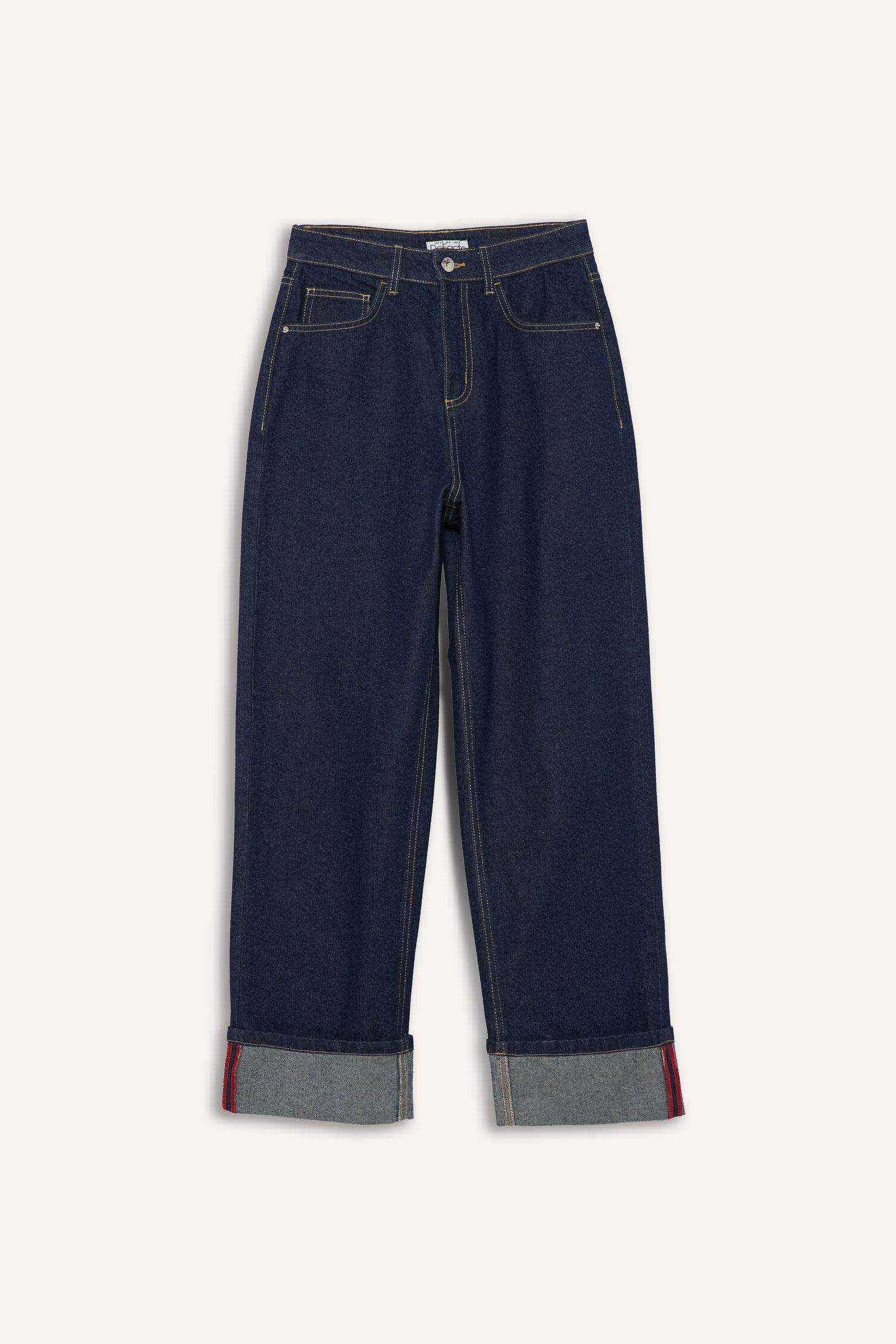 Relax Fit High Waist Straight Leg Jeans