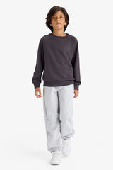 Boys Crew Neck Basic Plain School Sweatshirt