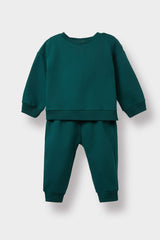 Baby Boy 2-Piece Set Basic Plain Sweatshirt Tracksuit Bottoms
