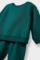 Baby Boy 2-Piece Set Basic Plain Sweatshirt Tracksuit Bottoms