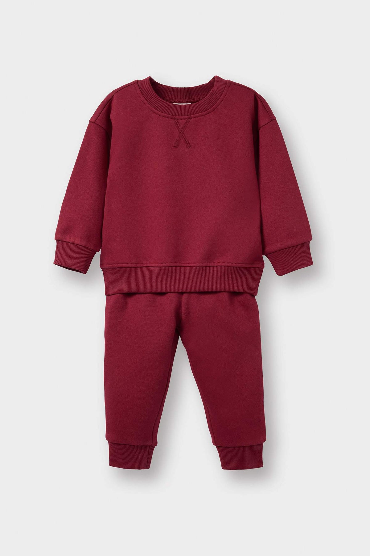 Baby Boy 2-Piece Set Basic Plain Sweatshirt Tracksuit Bottoms