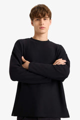 Boxy Fit Relaxed Cut Crew Neck Cotton Long Sleeve T-Shirt