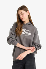 Cool Oversize sweatshirt with a wide fit, hood, print and thick fabric