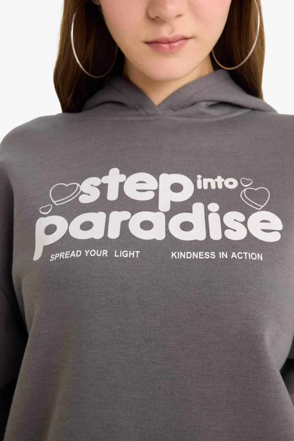 Cool Oversize sweatshirt with a wide fit, hood, print and thick fabric