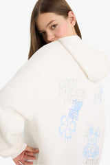 Cool Oversize sweatshirt with a wide fit, hood, print and thick fabric