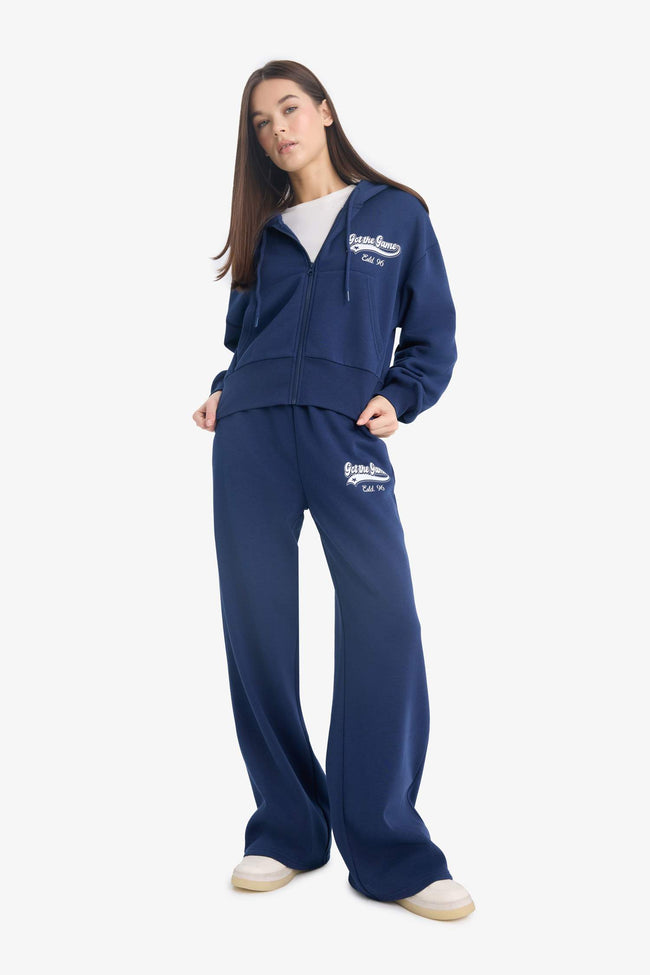 Oversized hooded sweatshirt with a printed pattern made of thick fabric by Coool Main Image