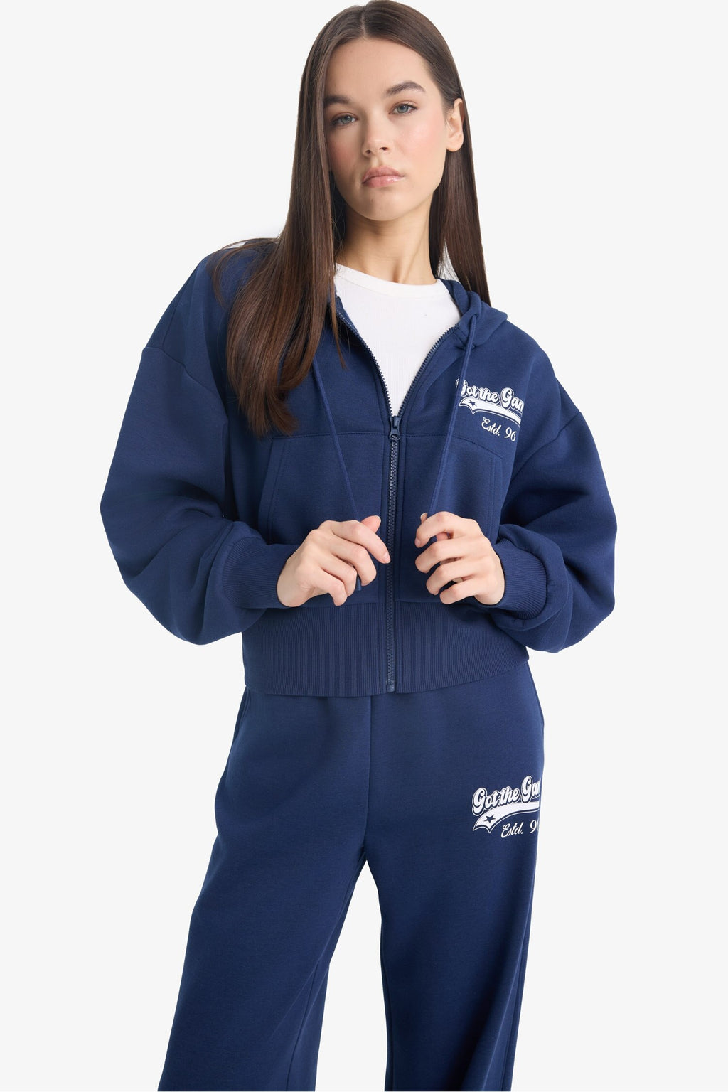 Oversized hooded sweatshirt with a printed pattern made of thick fabric by Coool