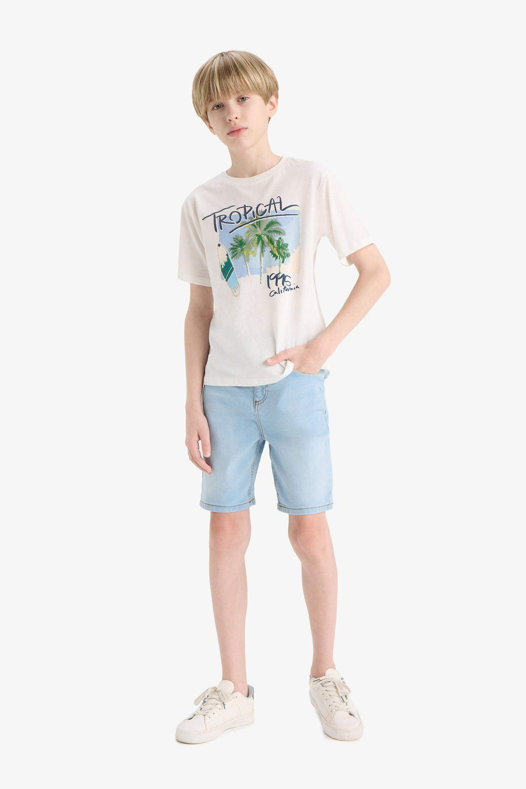 Boys Crew Neck Printed Short Sleeve T-Shirt
