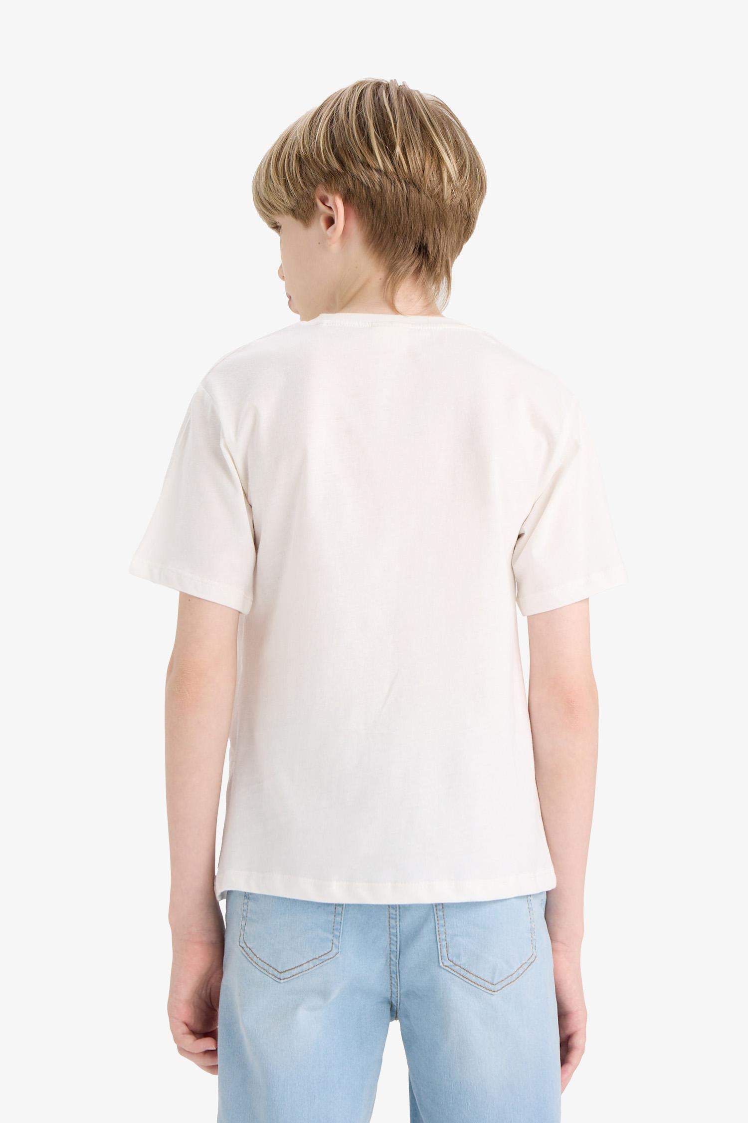 Boys Crew Neck Printed Short Sleeve T-Shirt