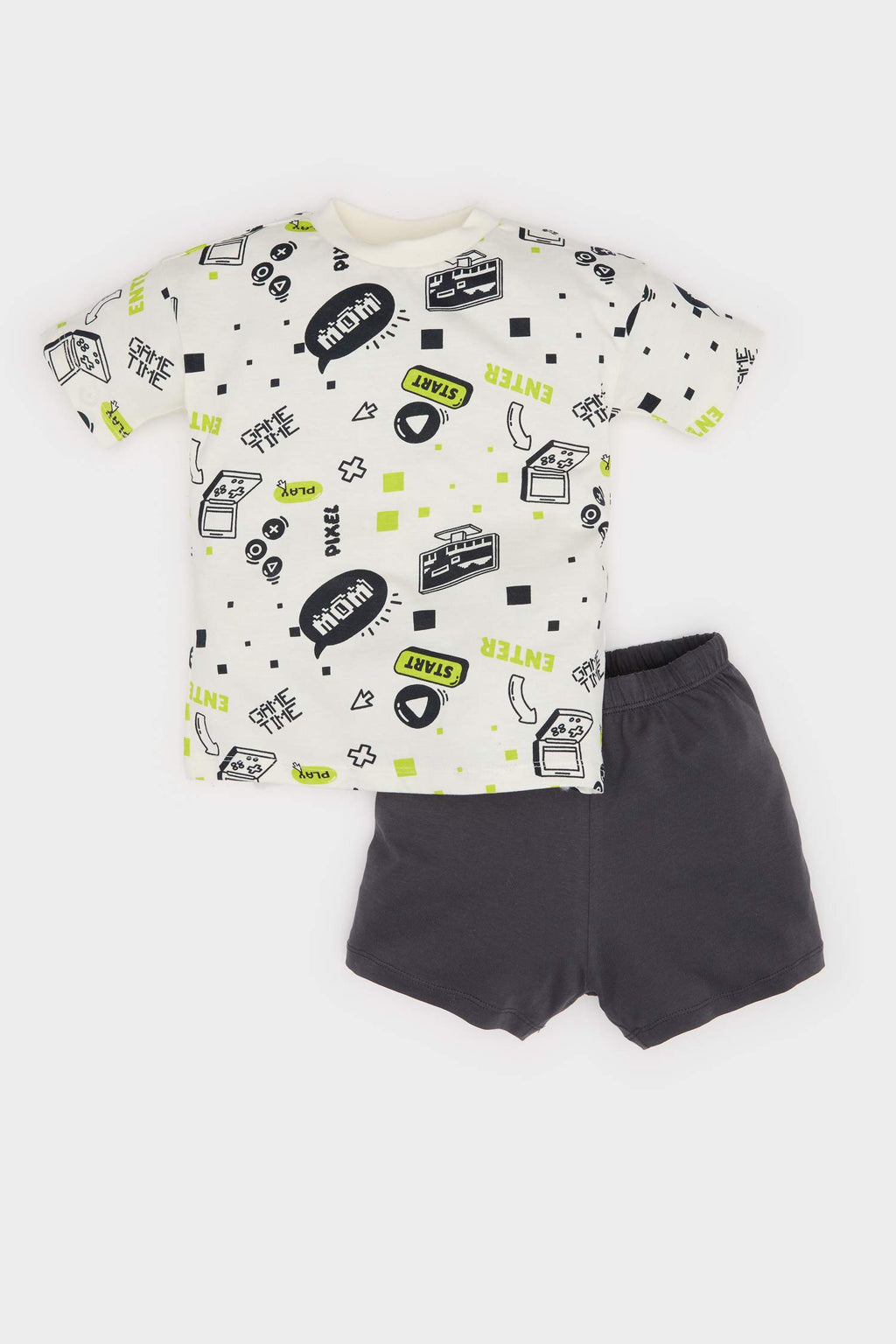 Men's Baby 2 Pcs Set Patterned Short Sleeve T-shirt Shorts