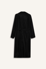 Regular Fit Faux Leather Belted Long Trench Coat