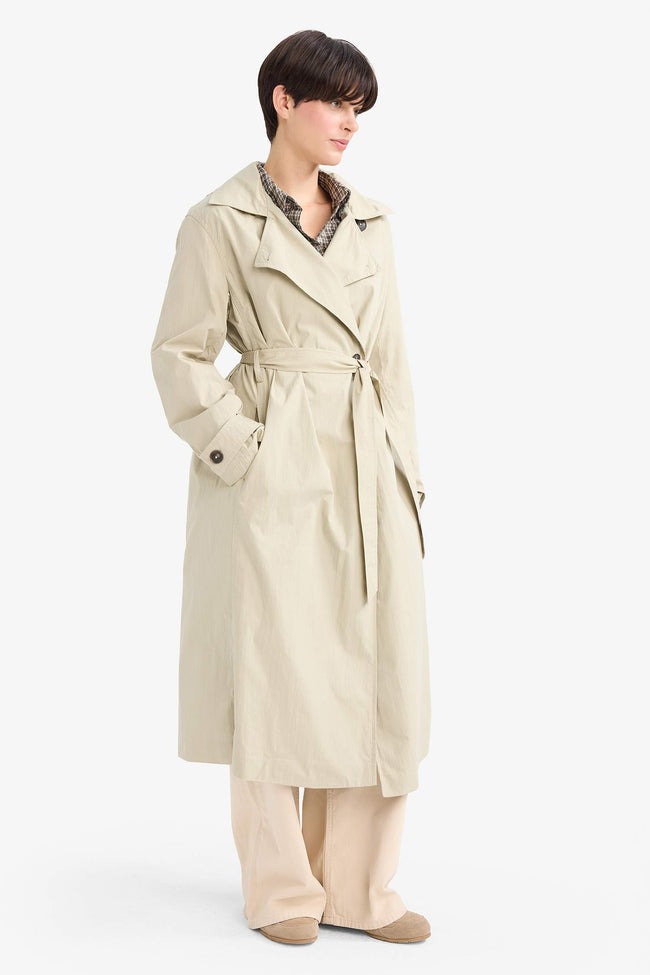 Regular Fit Removable Hooded Belted Trench Coat Main Image