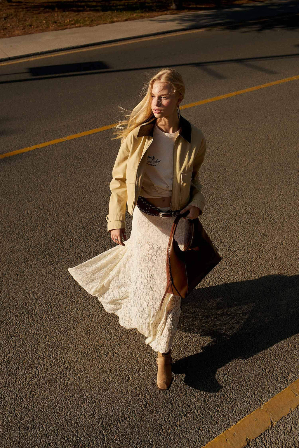 Regular Fit Contrast Collar Zippered Pocket Crop Coat