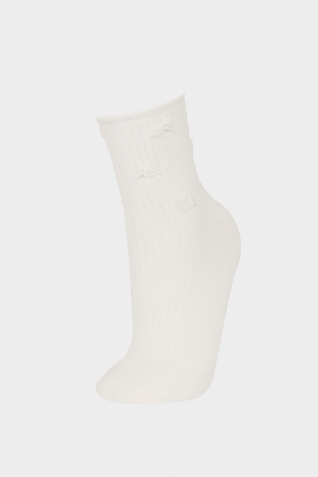 2 Pcs Combed Cotton Premium Sock With Women's Seamless Ripped Pattern