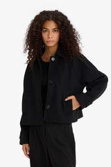 Regular Fit Polo Collar Cashmere Short Jacket