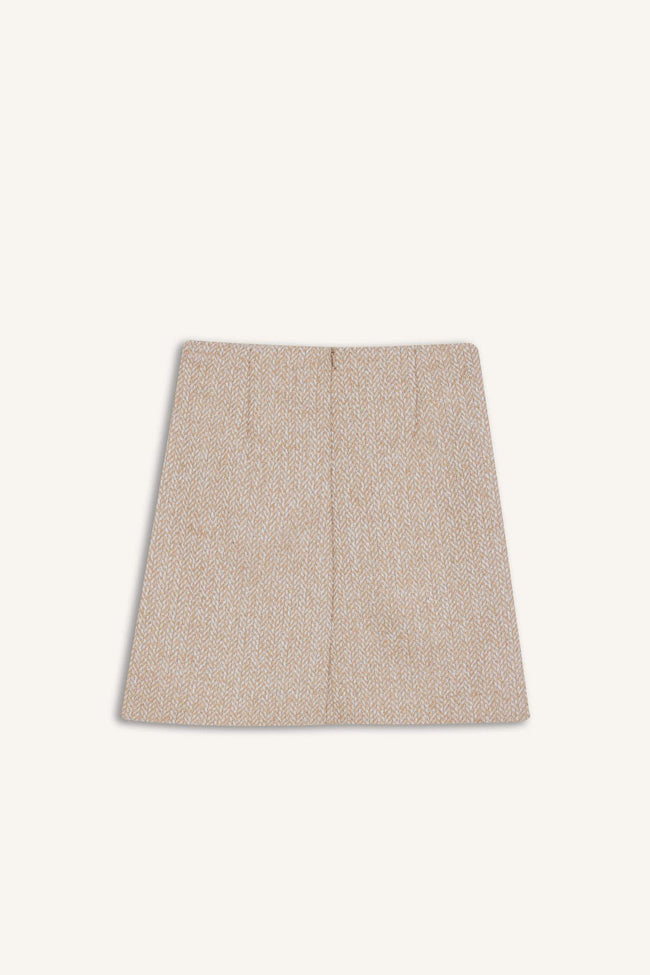 High-waisted A-line skirt with tweed lining Main Image