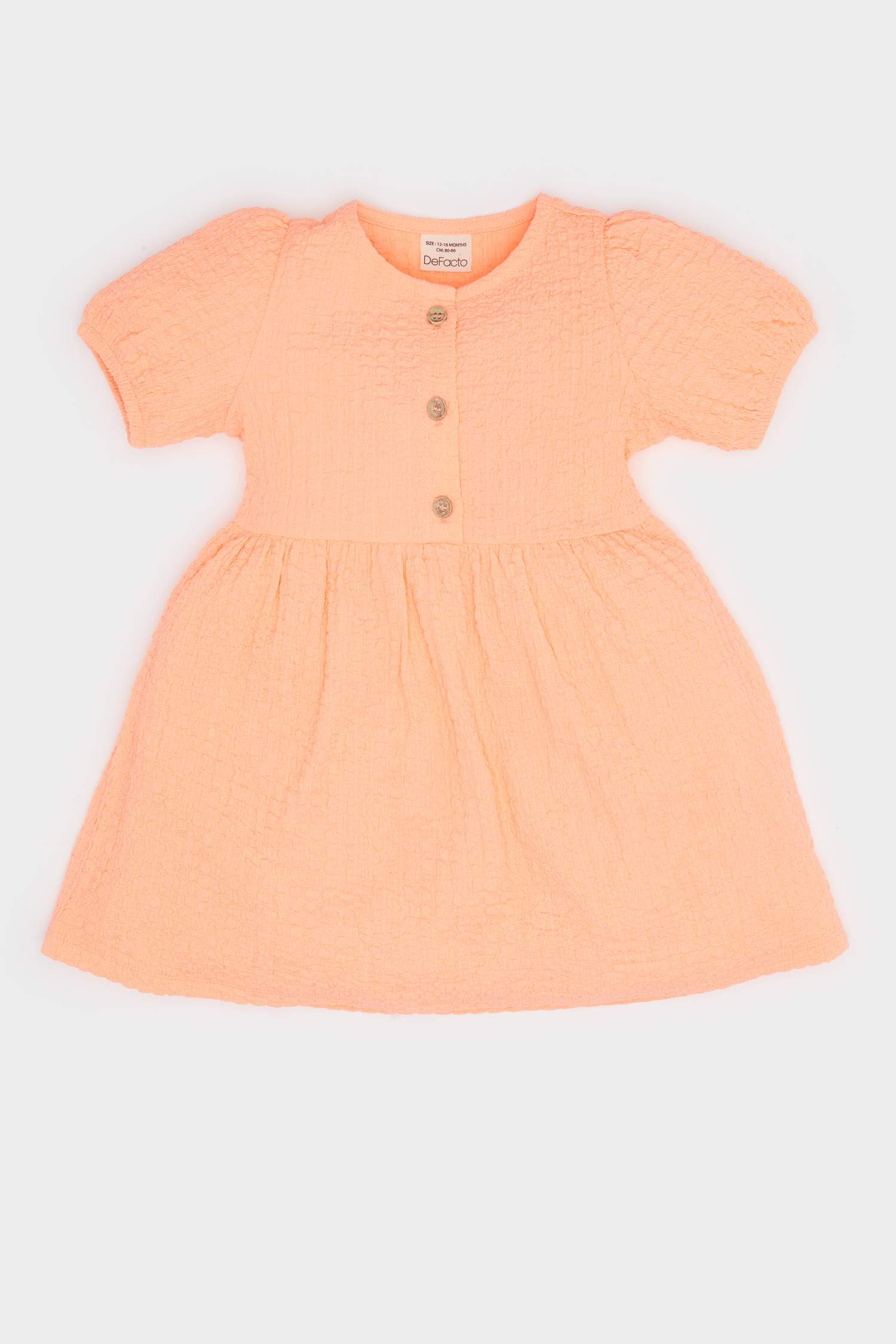 Baby Girl Short Sleeve Crepe Dress