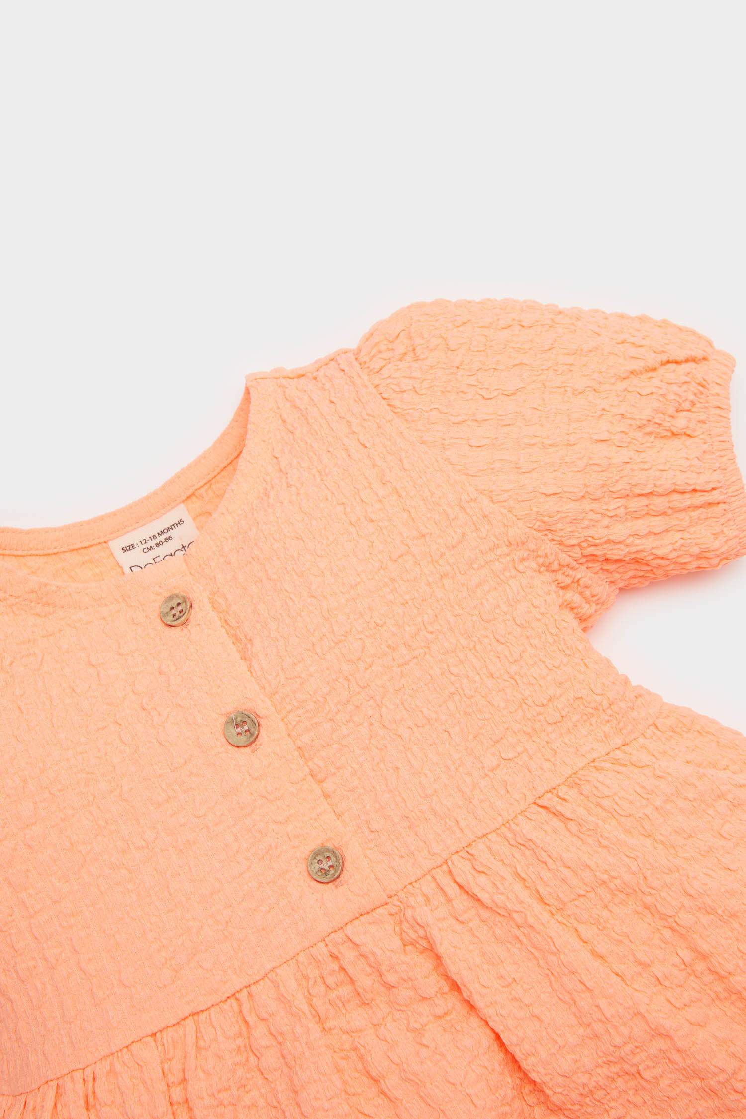 Baby Girl Short Sleeve Crepe Dress