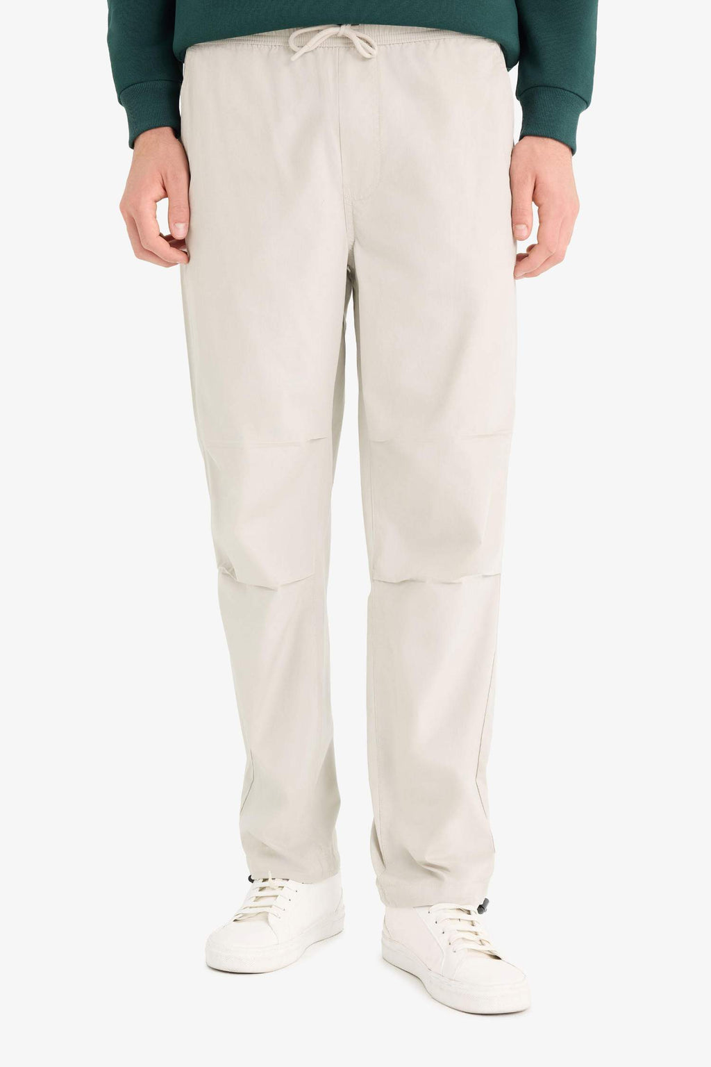 100% Cotton Wide Leg Elastic Waist Tie-Down Parachute Jogger Pants