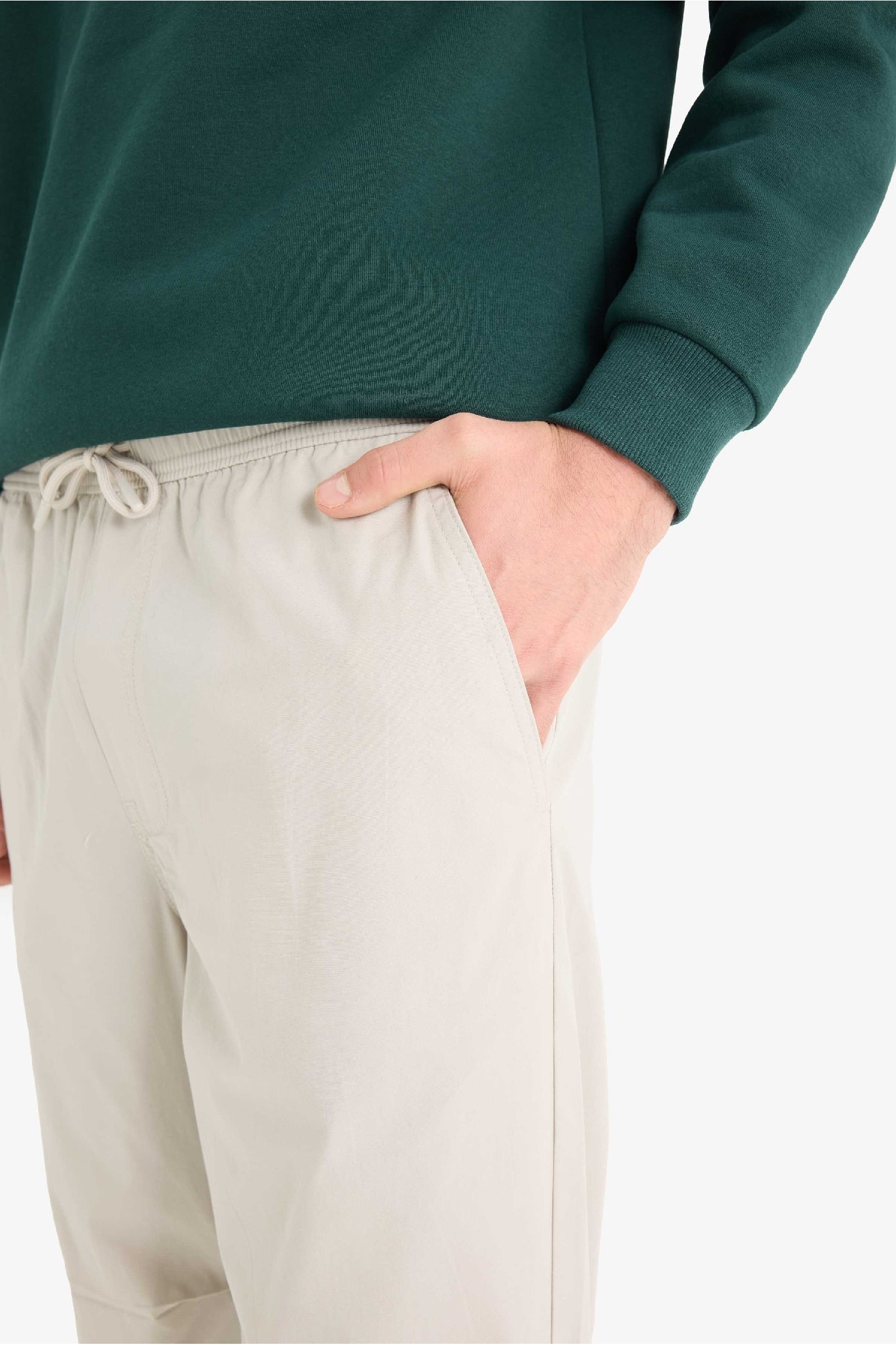 100% Cotton Wide Leg Elastic Waist Tie-Down Parachute Jogger Pants