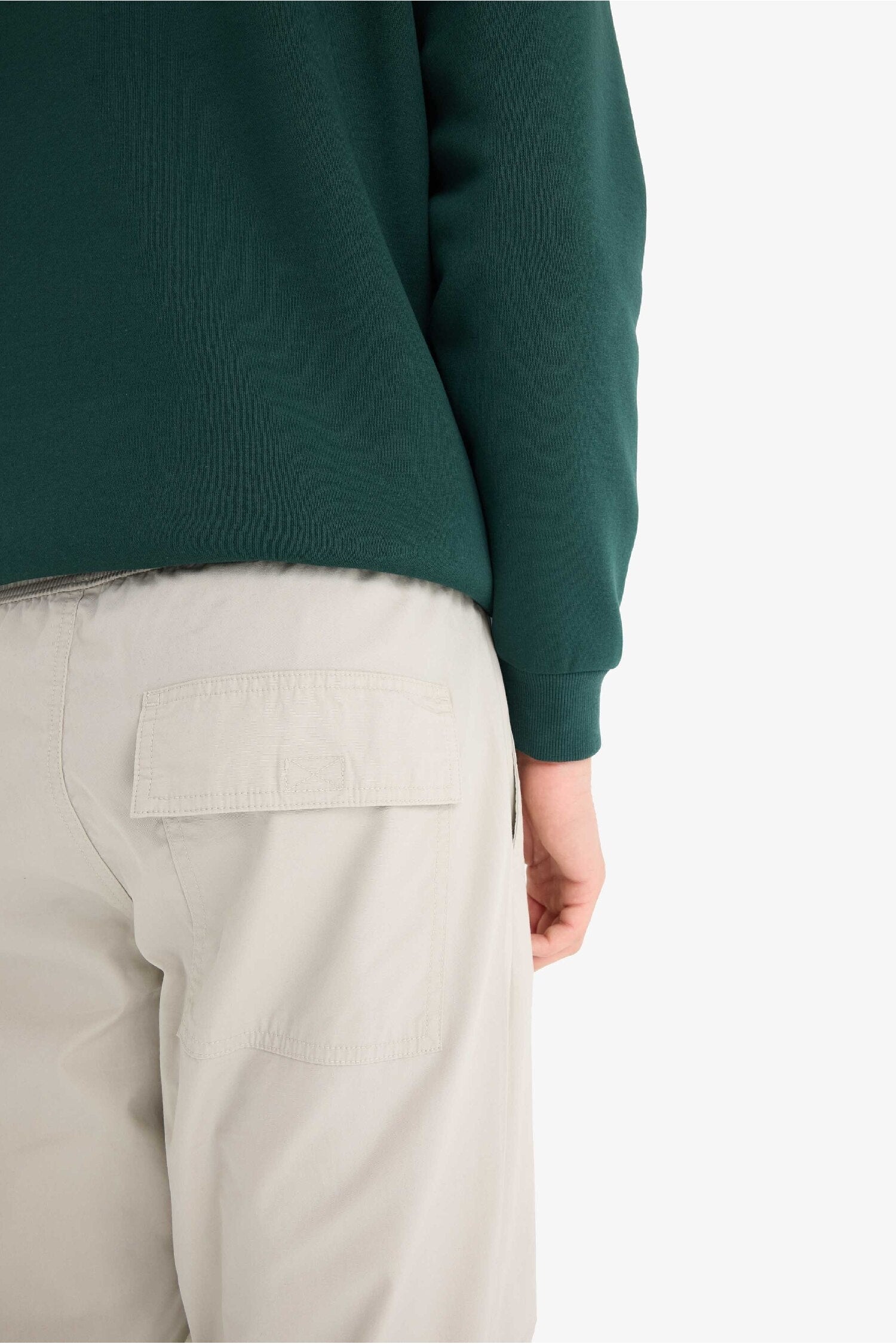 100% Cotton Wide Leg Elastic Waist Tie-Down Parachute Jogger Pants