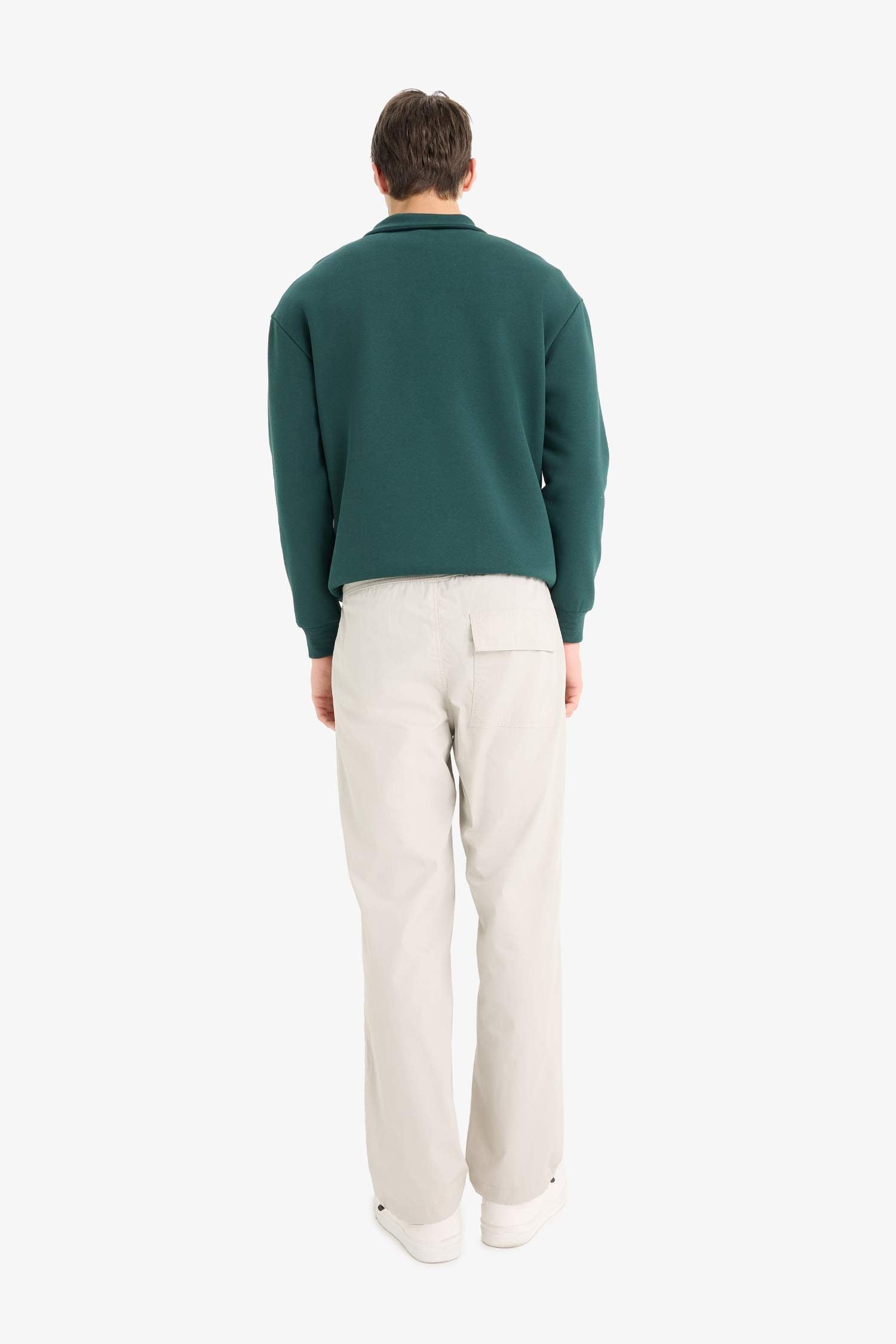 100% Cotton Wide Leg Elastic Waist Tie-Down Parachute Jogger Pants