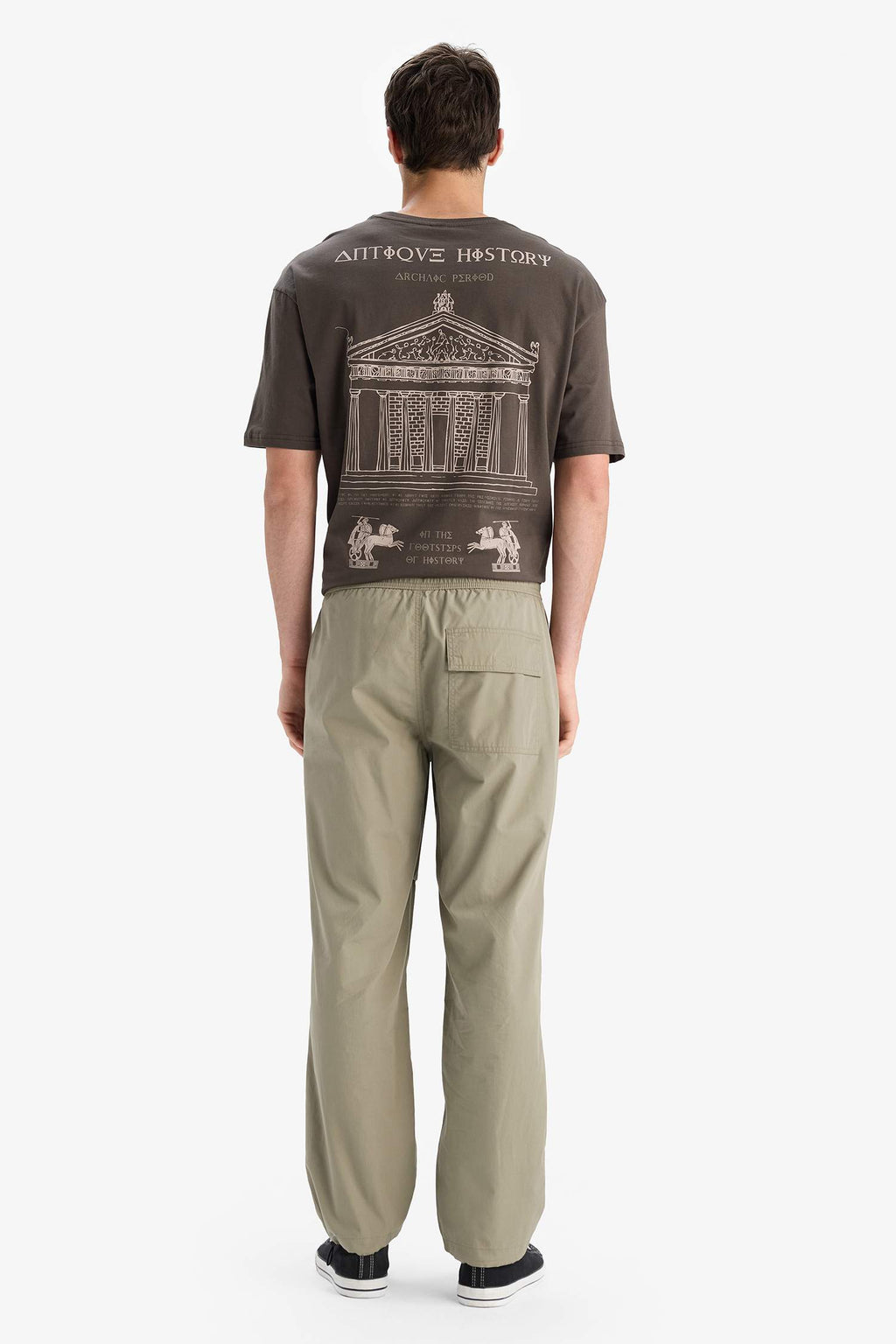 100% Cotton Wide Leg Elastic Waist Tie-Down Parachute Jogger Pants