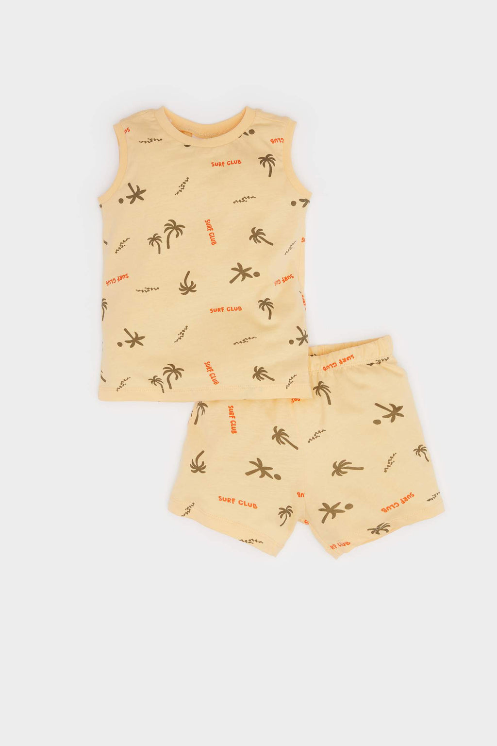 Baby Boy Palm Patterned Undershirt Shorts 2 Piece Set