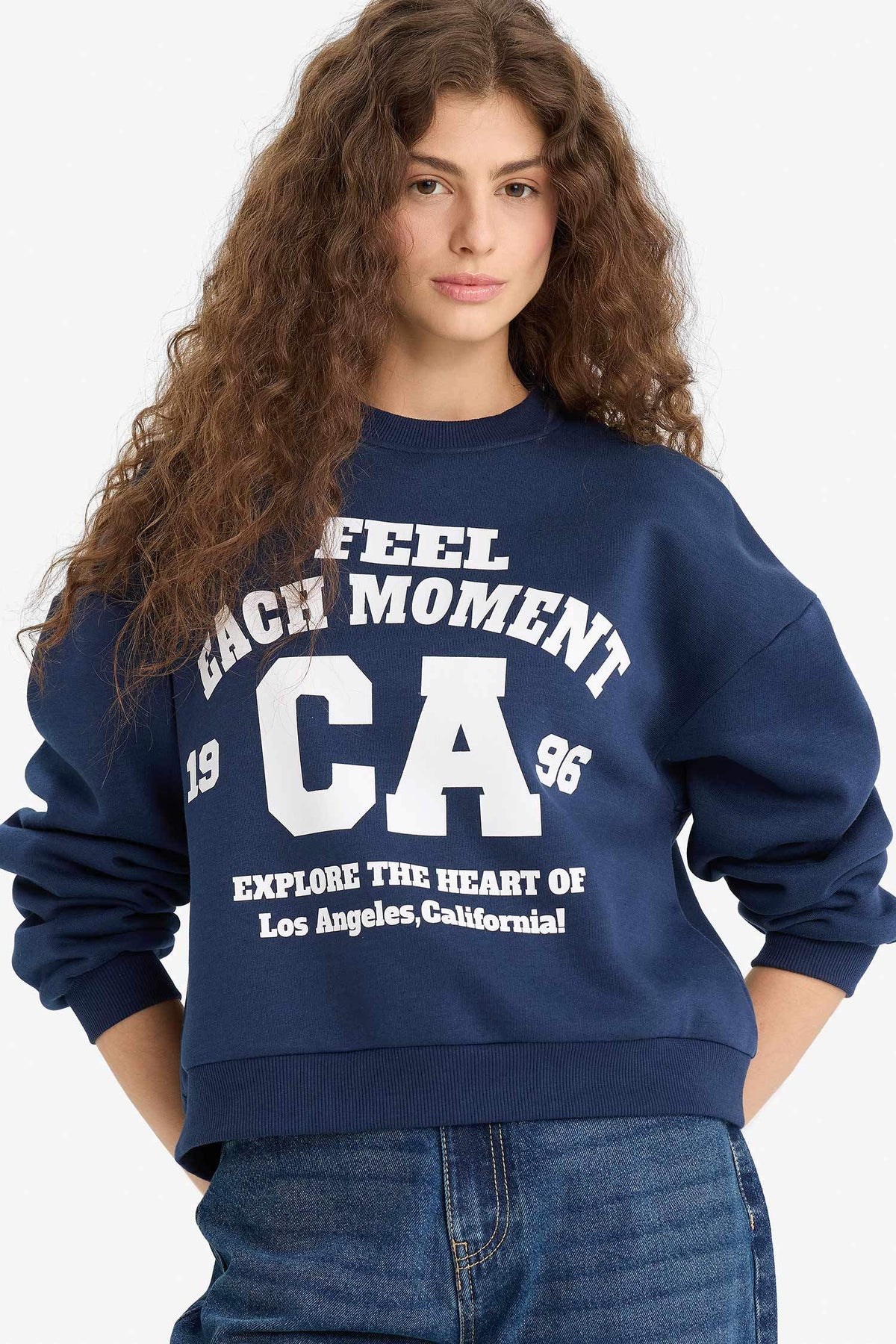 Regular Fit Crew Neck Printed Sweatshirt