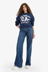 Regular Fit Crew Neck Printed Sweatshirt