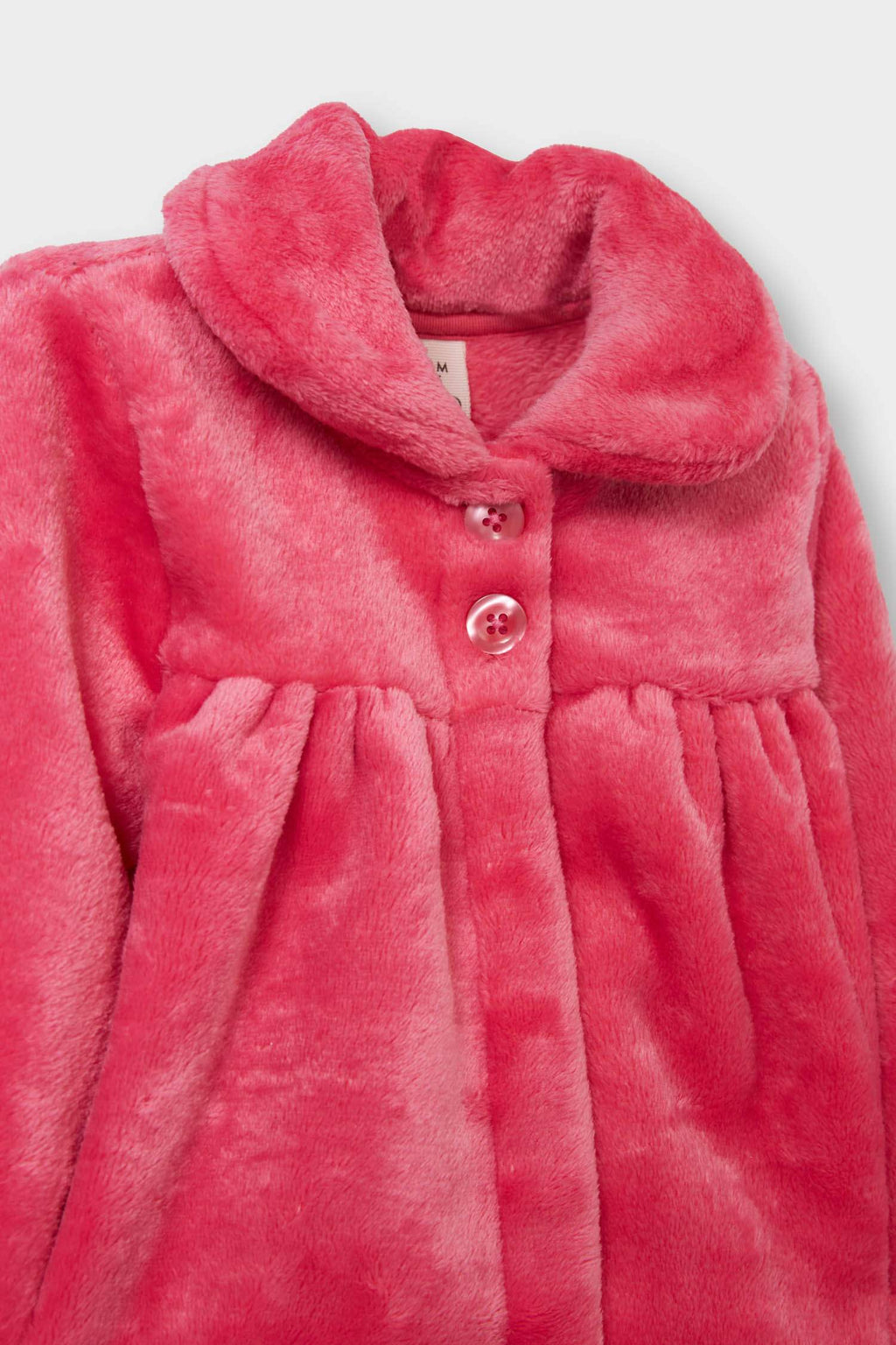 Baby Girl Plush Cardigan with Baby Collar and Buttons