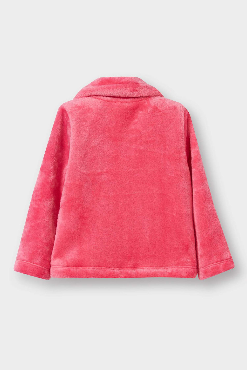 Baby Girl Plush Cardigan with Baby Collar and Buttons