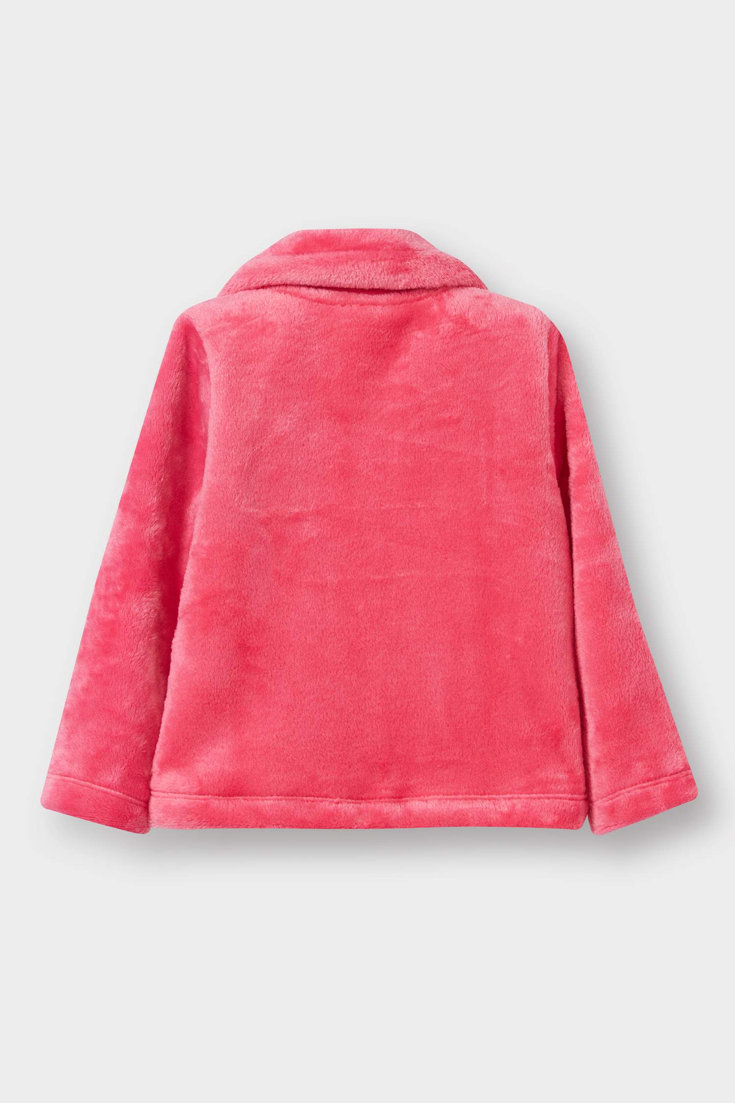 Baby Girl Plush Cardigan with Baby Collar and Buttons