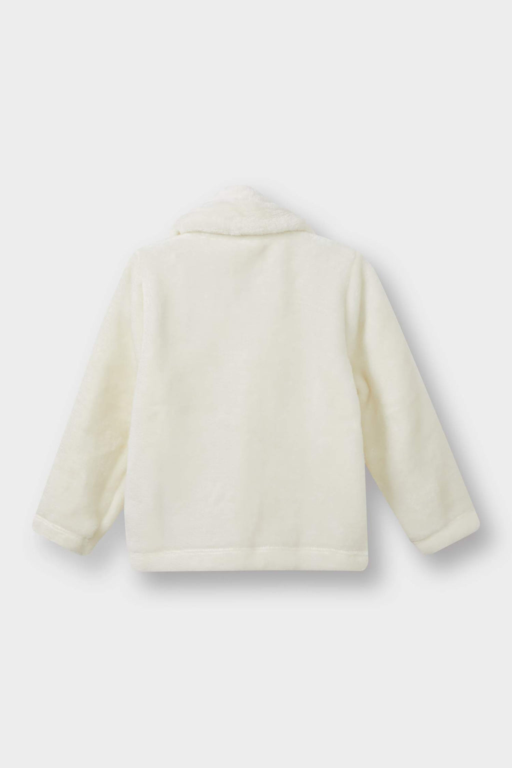 Baby Girl Plush Cardigan with Baby Collar and Buttons