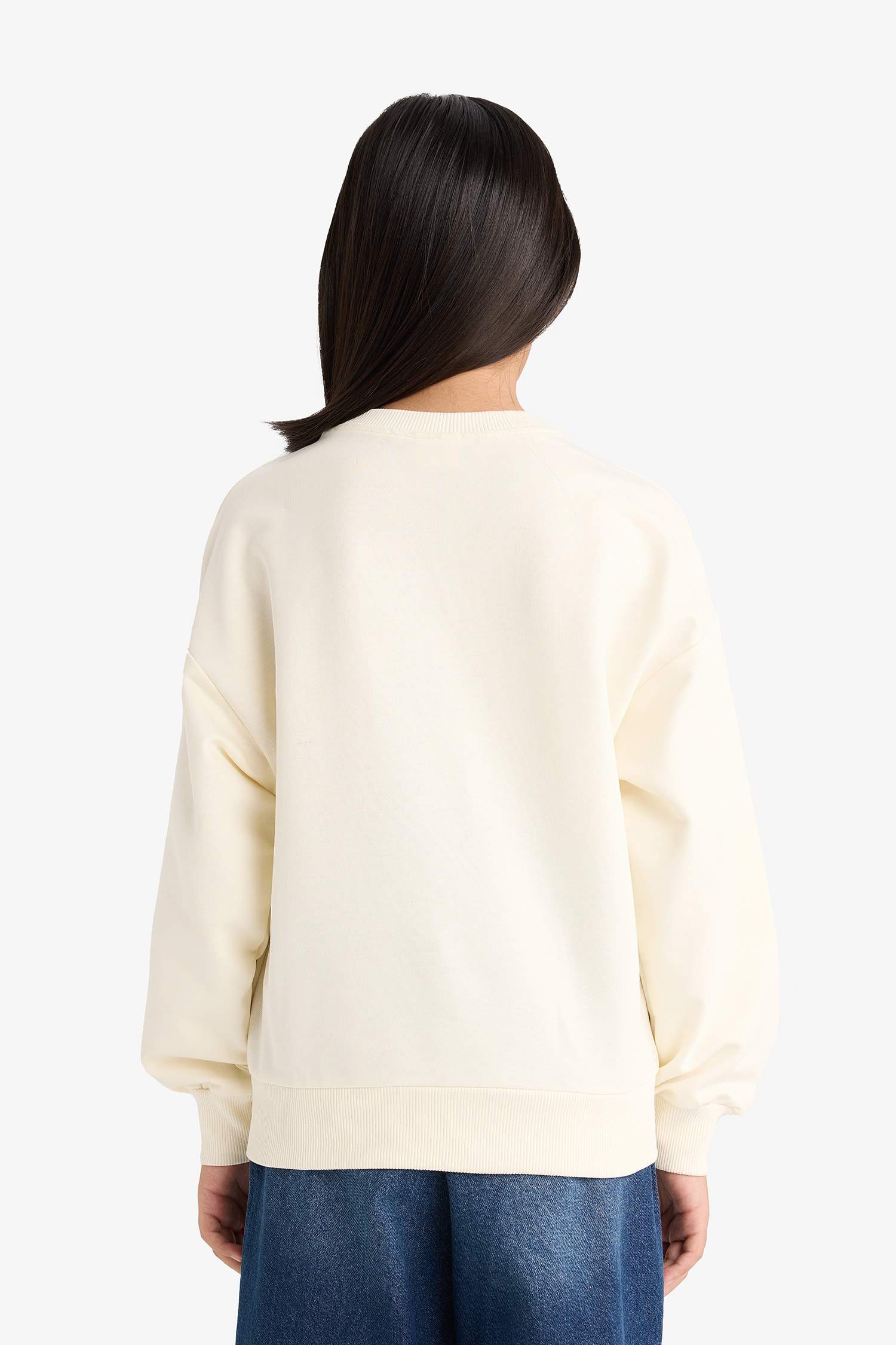 Girls Relax Fit Crew Neck Printed Sweatshirt